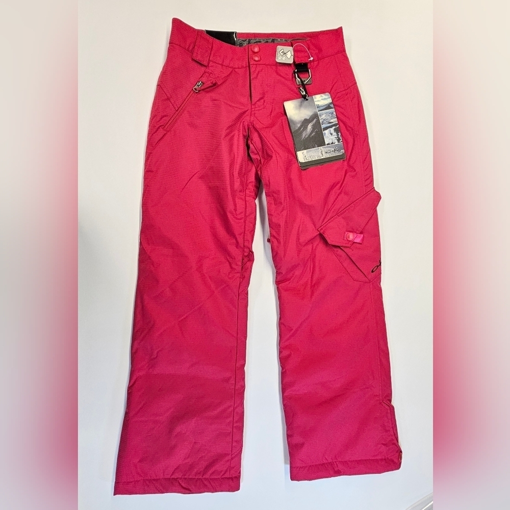 NWT Women's Oakley Red Ski Snow Pants Size X-Small Loose Fit Retail $160